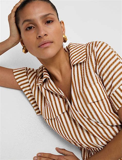 Buy Pure Cotton Printed V-Neck Midaxi Shirt Dress at Marks & Spencer