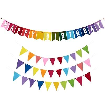 Blue Panda Happy Birthday Banners - 4-Piece Set - India | Ubuy