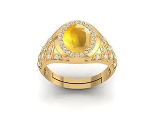 DINJEWEL 13.25 Ratti 12.00 Carat Natural Yellow Sapphire Pukhraj Stone ...
