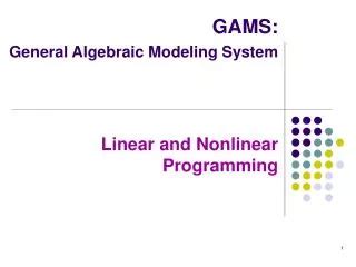 General Algebraic Modeling System 的图像结果