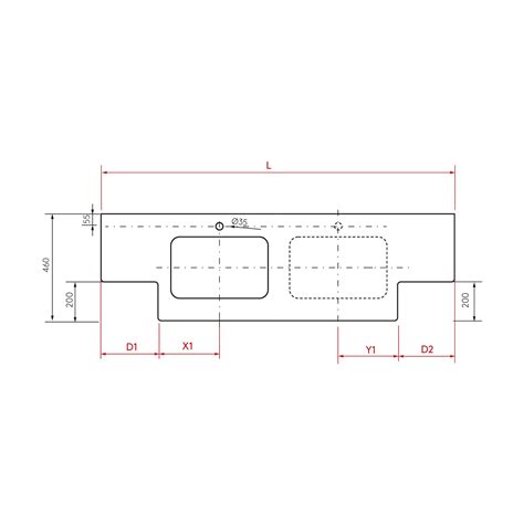 Encimera doble fondo de 1501 hasta 1800 con o sin mecanizado MÁRMOL BLANCO