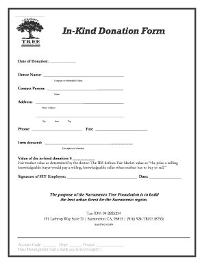 In-Kind Donation Form - Blank Fillable Template | Fill Out, Print ...