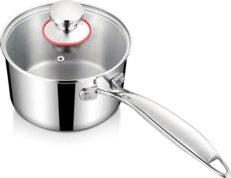 Amazon.com: Homikit 3 Quart Saucepan with Lid, Tri-Ply Stainless Steel ...