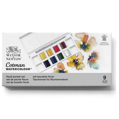 Winsor & Newton CWC - Floral Pocket Set - 8 Half Pans with Brush | Art ...