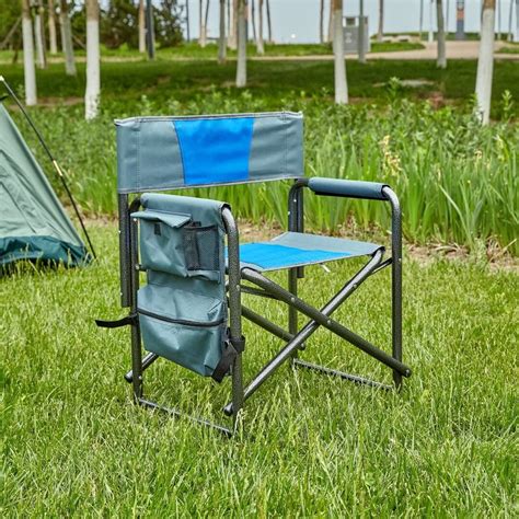 Padded Camping Chair with Side Table and Storage Pockets, Lightweight ...
