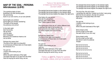 Lyrics Mikrokosmos Map Of The Soul Persona