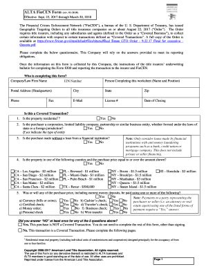 Alta Fincen Form - Fill Online, Printable, Fillable, Blank | pdfFiller