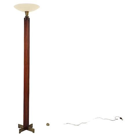 Deco Period Brass Torchiere Floor Lamp at 1stDibs