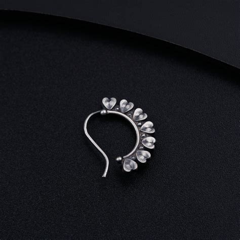 Buy Silver Heart Nath (Left, Pierced) - House of Aadyaa