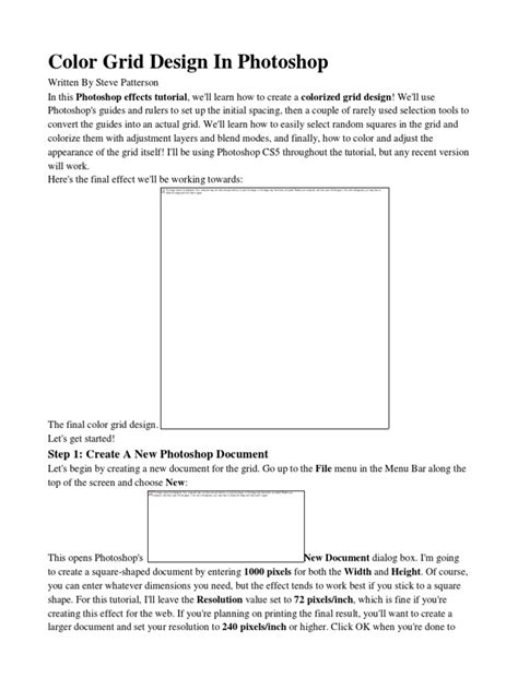 Color Grid Design in Photoshop | PDF | Adobe Photoshop | Graphics