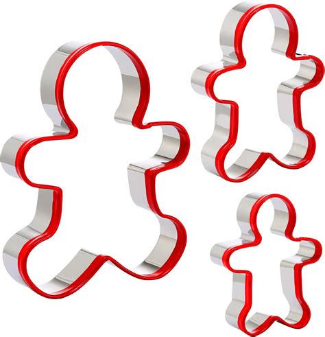 Amazon.com: Gingerbread Man Cookie Cutters 3PCS, Stainless Steel ...