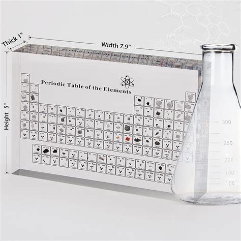 Large Size Periodic Table with Real Elements Inside, 7.9 Inch Acrylic ...