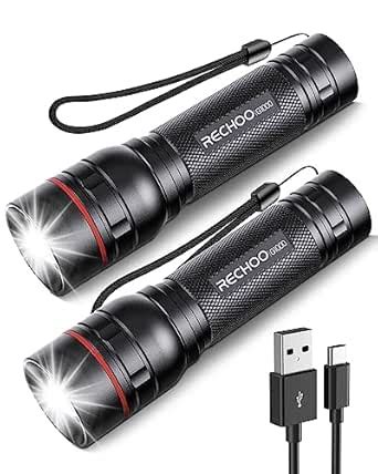 RECHOO G1000 Rechargeable Flashlight 2 Pack : Amazon.in: Home Improvement
