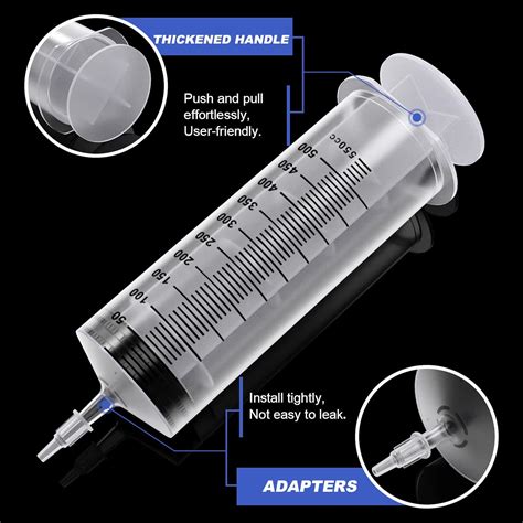Buy 500ML Extra Large Syringe and 2 Pack 20ML Plastic Syringes with Tip ...