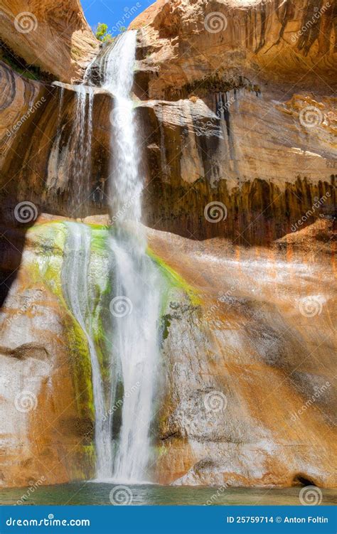 Calf Creek Falls stock photo. Image of water, falls, monument - 25759714