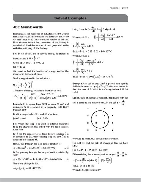 Physics 22.27 Electromagnetic Induction: Solved Examples for JEE - Studocu