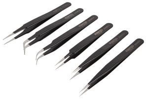 D00840 MULTICOMP PRO, Tweezer ESD Set with 6 Tweezers, PET Stainless ...