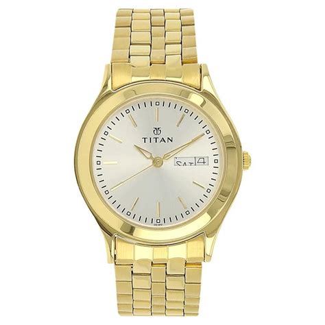 Titan Metal Analog with Day and Date Silver Dial Quartz Stainless Stee ...