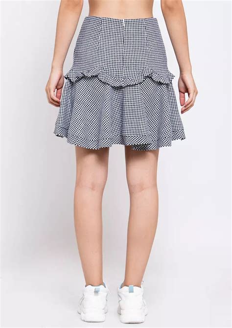 Check Print Flaired Mini Skirt - IKI CHIC
