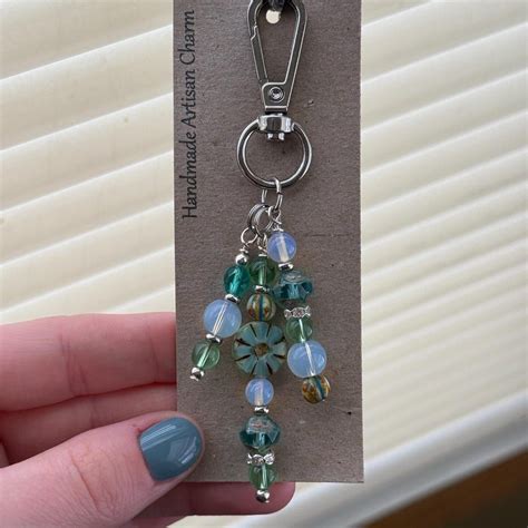 Gemstone Purse Charm - Beaded Bag Charm, Artisan Charm Clips, Beaded ...