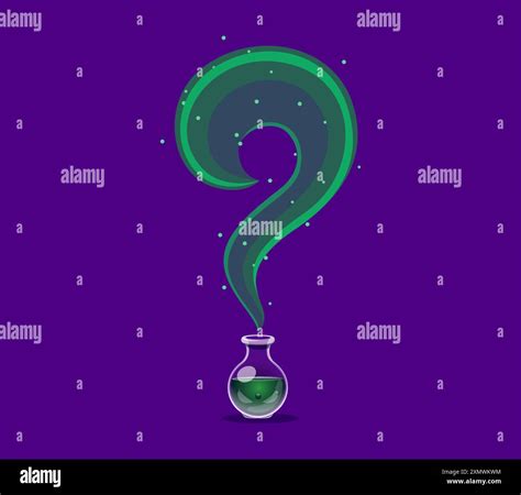 Halloween font, witch magic potion as question mark for horror alphabet, cartoon vector ...