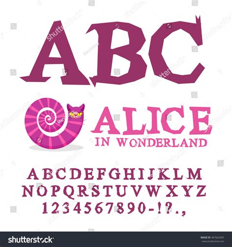 Alice Wonderland Font Fairy Abc Mad Stock Vector 467662565 - Shutterstock