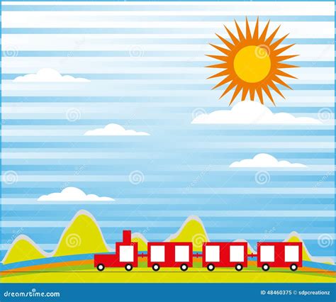 Cartoon Train Ride Background Stock Image | CartoonDealer.com #48460375