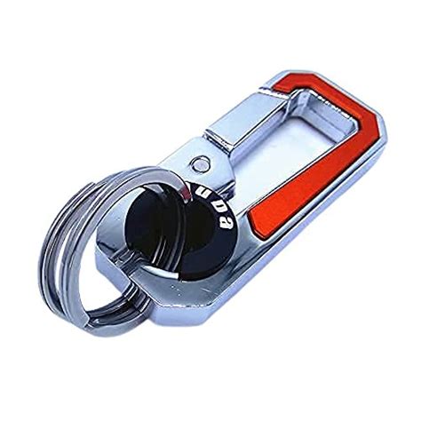 omuda Stylish Hook Locking Silver Metal Carabiner Double Ring Hook ...