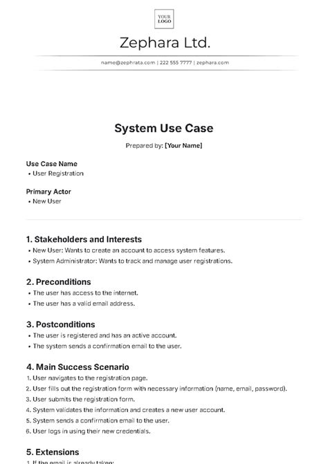 Image result for Use Case Scenario Template