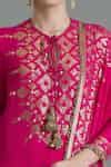 Buy Pink Chiffon Tassels, Embroidery, Sequins Geometric Kurta Gharara ...