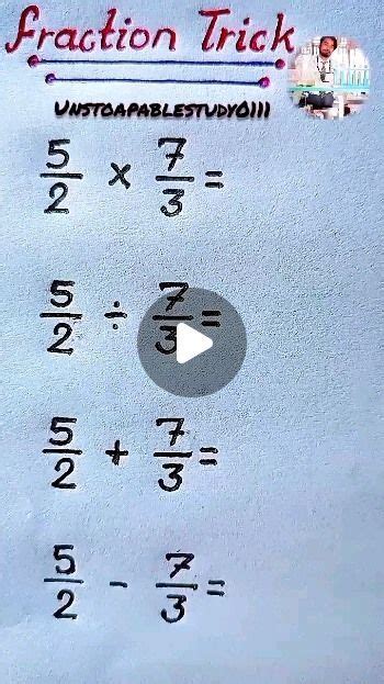 Fractions Math Tricks 的图像结果