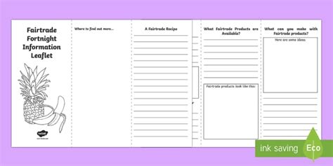 Fairtrade Fortnight Information Leaflet Writing Template