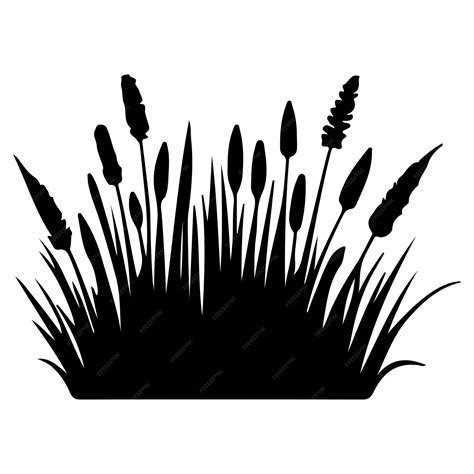 Premium Vector | Horizontal black grass land Silhouettes Cultivated Lawn vector illustration on ...