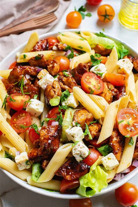BBQ Chicken & Feta Pasta Salad
