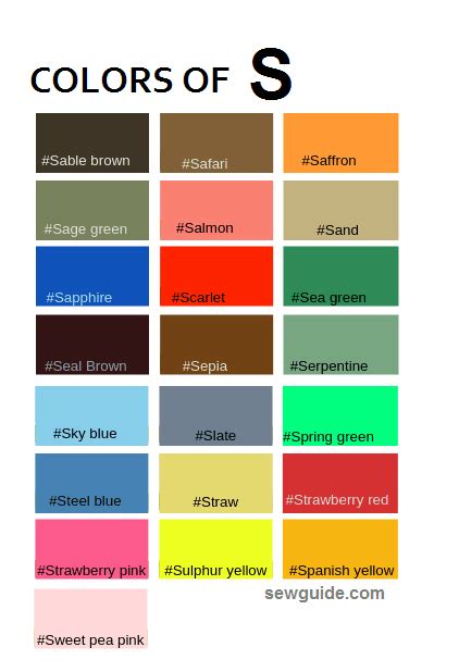Color Names In Fashion : Reference Guide For 100+ Colours - SewGuide