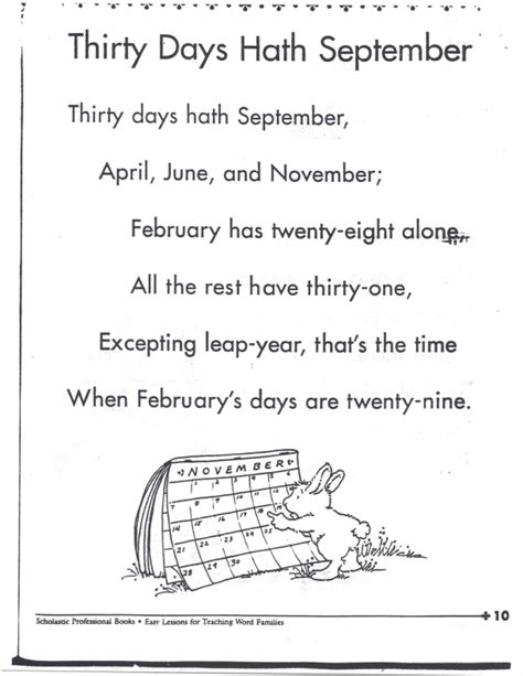 Thirty Days Hath September | LoveToTeach.org