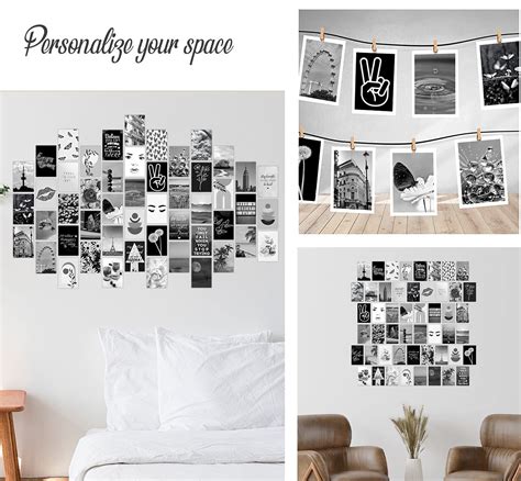 Buy Woonkit Black White Wall Collage Kit Aesthetic Pictures, Black and ...