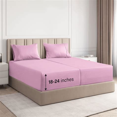 Extra Deep Pocket Sheets - 5 Piece Sheet Set - Split King Size Sheets ...