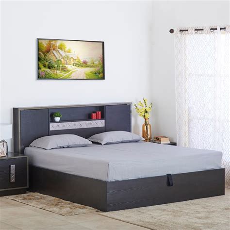 Buy Salvador-Philip Wenge Engineered Wood King Bed with Headboard ...