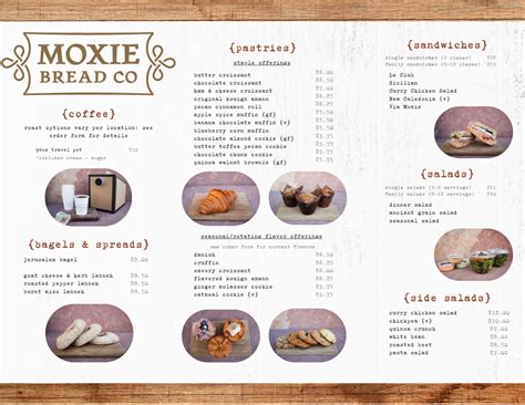 Menu 1 — Moxie Bread Co