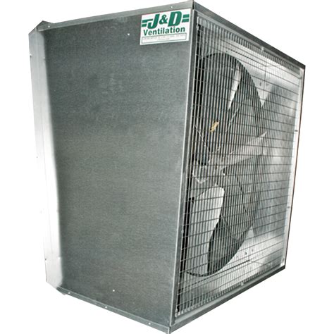 J & D Mfg. Typhoon Slant Wall Exhaust Fan, 50in., 21,200 CFM, 1 HP, 208 ...
