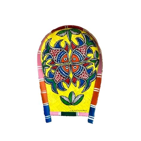 Bengal Art Bamboo Kulo Fishes Painted Pooja Samagri Keeper Tray ...