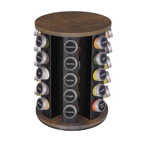 New England Storiesrevolving Spice Rack Set With 35 Spice Jars ...
