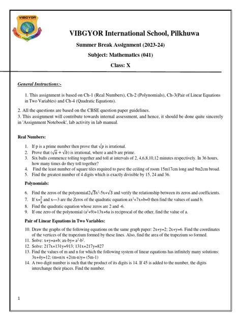 Class 10 Assignment Paper 的图像结果