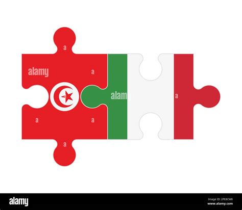 Connected puzzle of flags of Tunisia and Italy, vector Stock Vector ...