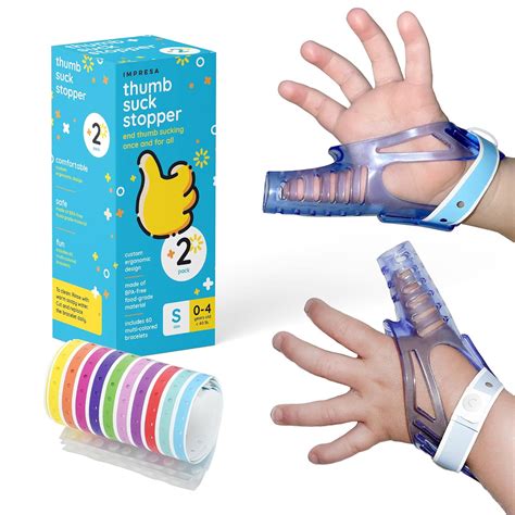 [2 Pack] Clear Blue Thumb Guard Stop Thumb Sucking for Kids - Thumb ...