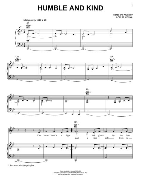 Tim McGraw "Humble and Kind" Sheet Music for Guitar Chords/Lyrics ...