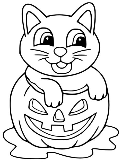 Halloween Cat Coloring Page
