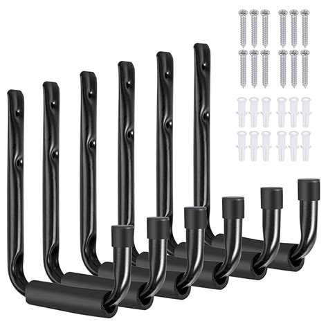 Buy AMTOVL 6-Piece Heavy-Duty Storage Hook, Wall-Mounted Ladder Garage ...