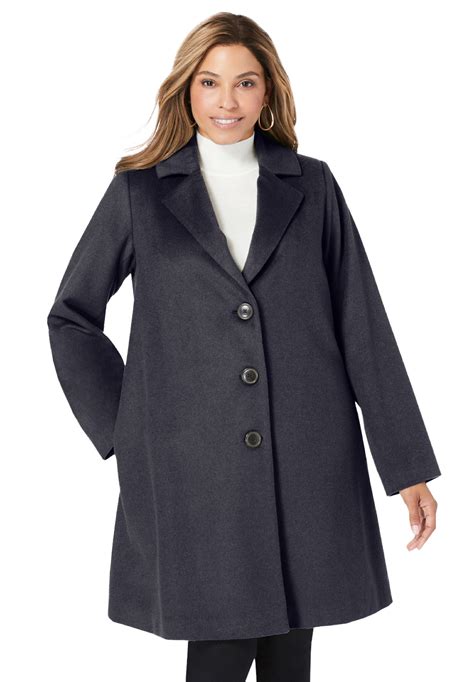 Jessica London Women's Plus Size Wool Swing Coat - Walmart.com